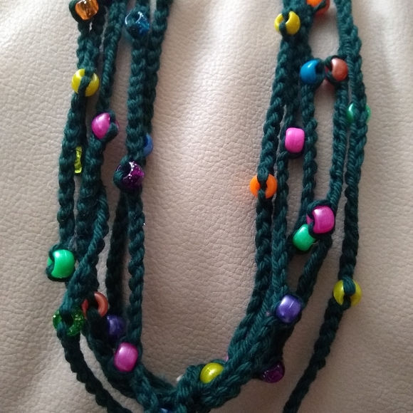 Crochet necklace jewelry with beads - Picture 3 of 10